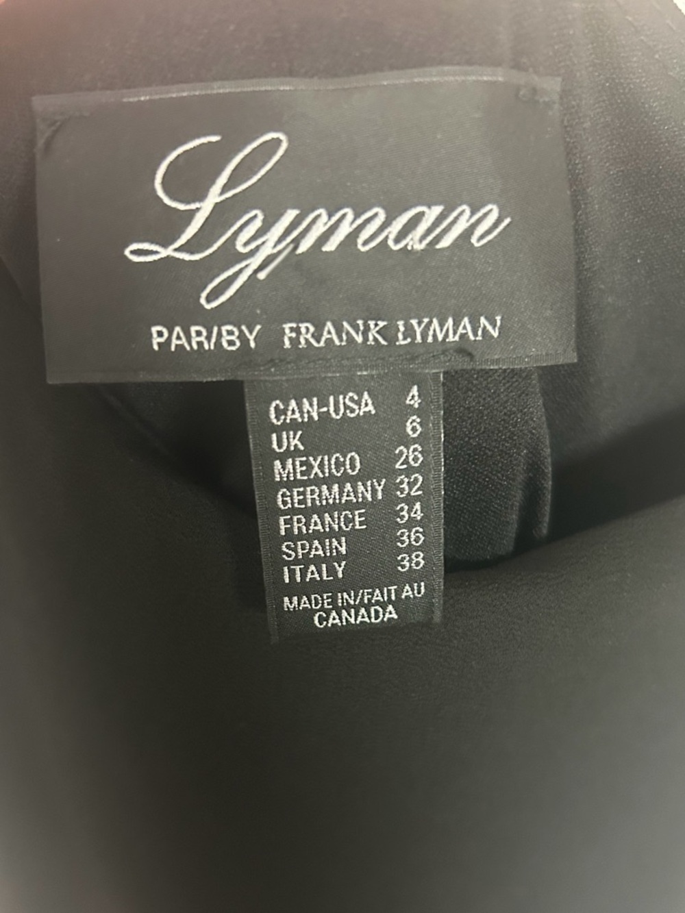 Frank Lyman Design Black Tie Chiffon Wedding Guest Evening Dress Long Size 4 - Picture 9 of 13